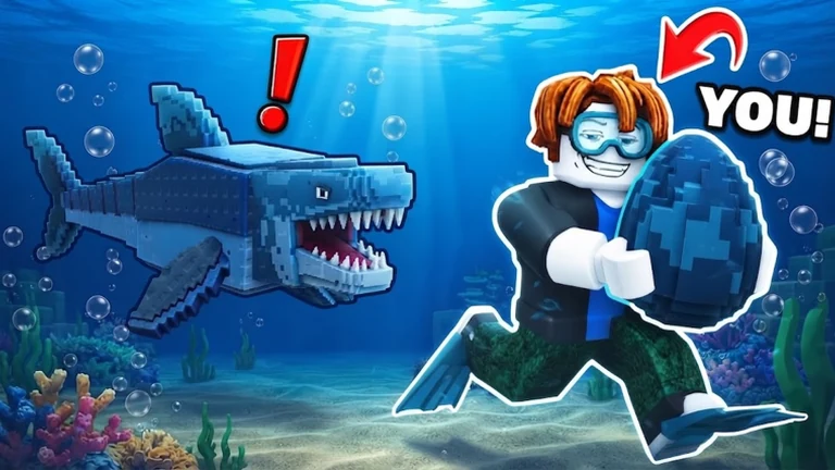 Official promotional artwork for the Roblox game Steal Fish Eggs.