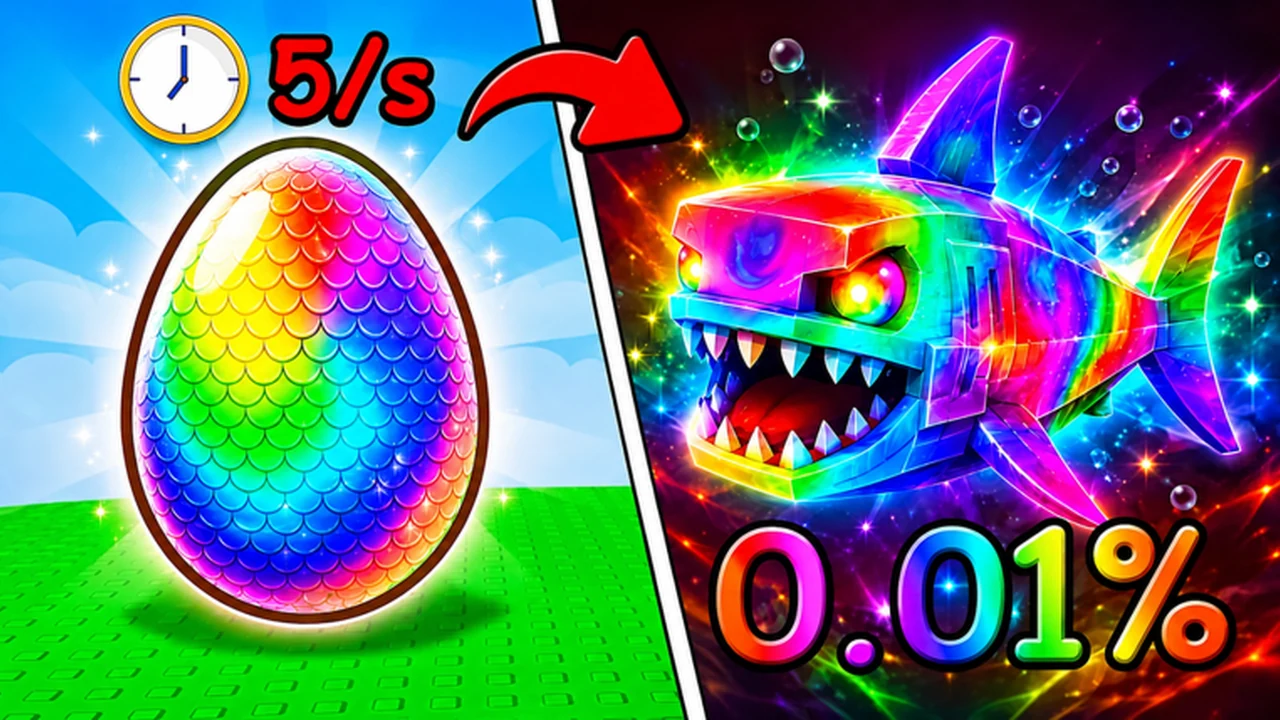 A rainbow fish egg beside a rare multicolored fish in official Steal Fish Eggs artwork